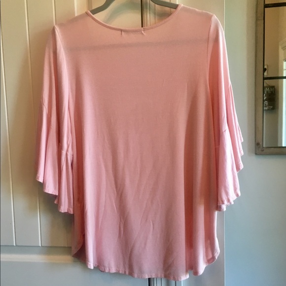 Ruffle Sleeve Pink Top NWOT - Picture 4 of 5